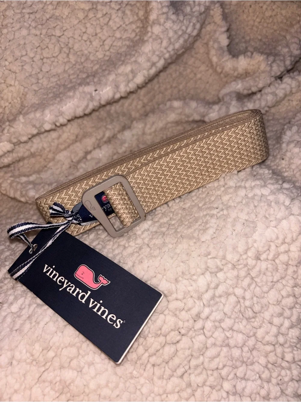 NWT Vineyard Vines Performance Stretch Belt Khaki Size Small MSRP $78